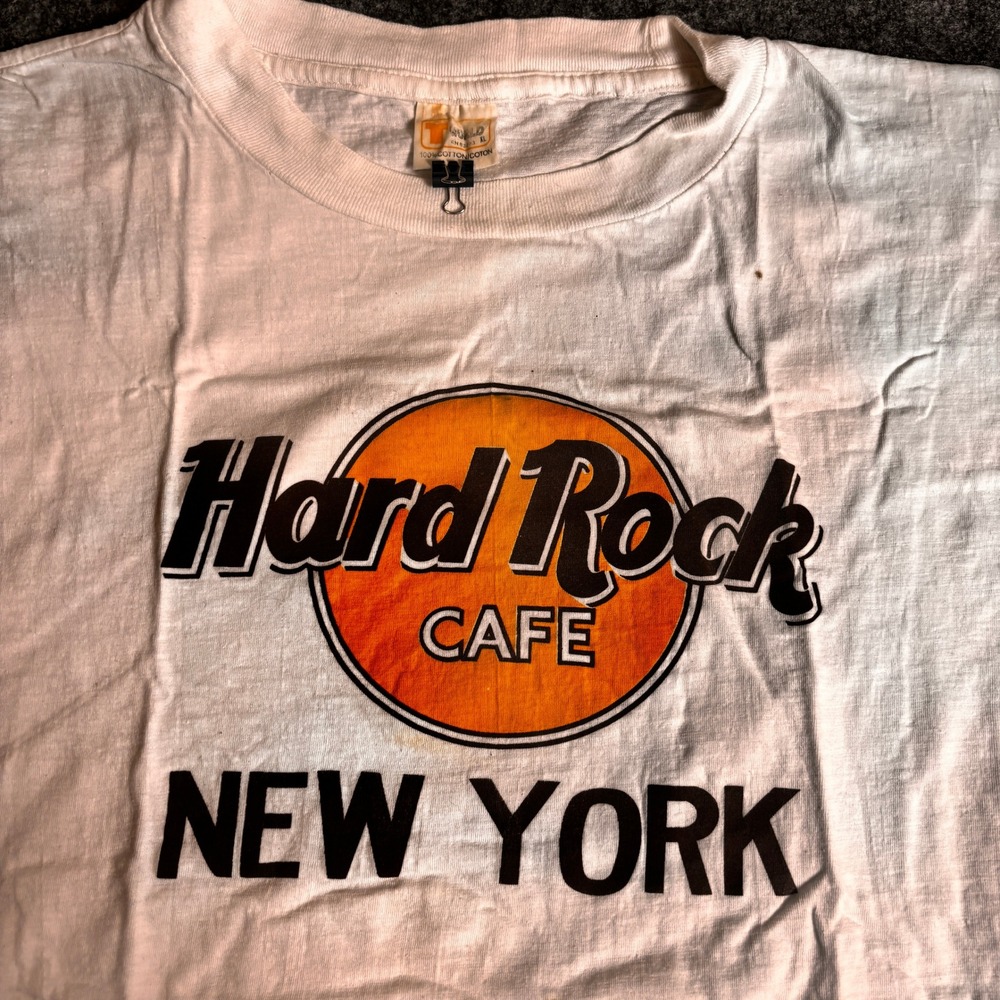 Hard Rock Cafe T-Shirt Mens XL White Good Vintage New York Logo T-World Cotton